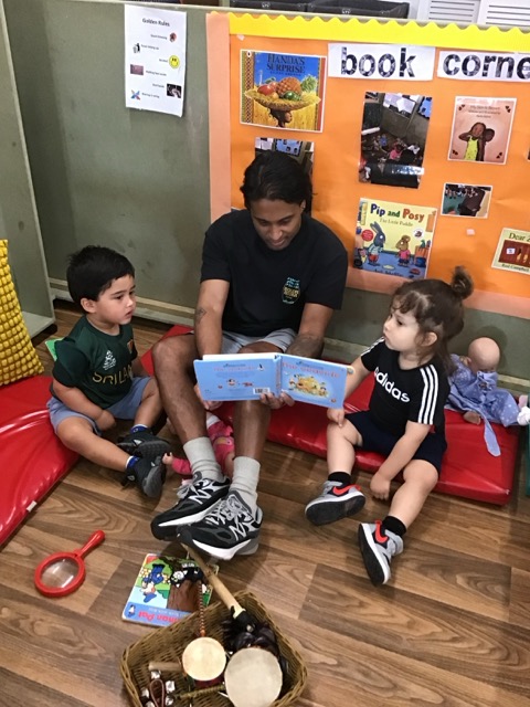 Happy children in their learning environment at the nursery